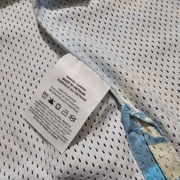 Nike Rose City Mesh Button-Up Shirt Dri-Fit Floral Men's Medium Blue FJ1650-499 - Picture 12 of 12